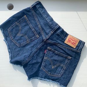 Dark wash Levi shorts